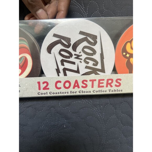 Molly & Rex Rock N Roll Messages Set 12 Coasters 4 Each of 3 Designs Serverware - Picture 5 of 7